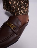 River Island backless mule loafers in dark brown