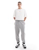 ASOS DESIGN essential tapered sweatpants in heather gray