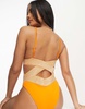 River Island plunge wrap detail swimsuit in orange