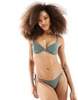 Cotton On balconette bra bikini top in khaki