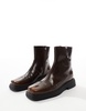 ASOS DESIGN Chelsea boots in brown with square toe