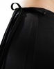 COLLUSION satin wrap slip skirt with tie waist in black