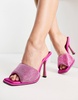 ASOS DESIGN Wide Fit Nessa embellished heeled mules in pink