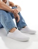 Truffle Collection canvas slip on sneakers in white