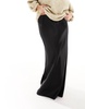 COLLUSION Plus satin slip maxi skirt in black