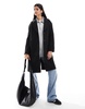 Bershka oversized tailored coat in black