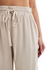 Vila linen mix tie waist wide leg pants in stone