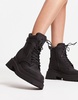 River Island padded biker boots in black