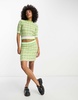 River Island textured plaid knit skirt in green - part of a set