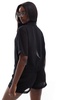 Threadbare beach cover up shirt & shorts set in black