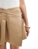 Mango belted mini skirt in brown