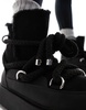 ASOS DESIGN Alpine shearling lace up snow boots in black