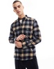 French Connection long sleeve check flannel shirt in camel