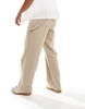 ADPT wide fit carpenter twill pants in beige