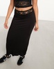 COLLUSION lace panel maxi skirt in black