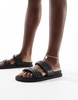 London Rebel twist strap sandals in black