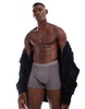 ASOS DESIGN 2 pack trunks in black and charcoal