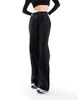 Nike Collection woven wide leg pants in black