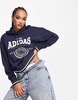 adidas Originals 'Preppy Varsity' large logo hoodie in dark navy