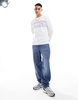 Tommy Hilfiger chest hilfiger 85 long sleeve t-shirt in white