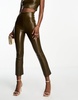 Commando faux leather cropped flare leggings in green - part of a set