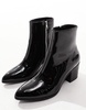 ASOS DESIGN heeled chelsea boots in black patent