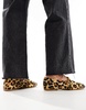 ASOS DESIGN Luxe Premium Leather Mary Jane ballet flats in Leopard