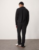 ASOS DESIGN ribbed straight leg sweatpants in washed black