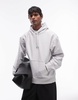 ARKET oversized heavyweight hoodie in light gray melange