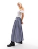 COLLUSION maxi kilt skirt in blue skater plaid