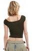 Motel scoop neck cropped t-shirt in olive