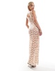 Motel valtheni floral lace maxi cami dress in pale pink