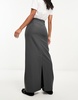 River Island tailored pencil maxi skirt in dark gray