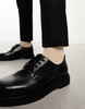 Walk London Brooklyn derby shoes in black leather