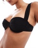 Accessorize underwire glitter bikini top in black