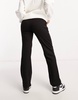 Mamalicious Maternity over the bump wide leg pants with pin tucks in black