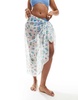 Cotton On sarong with carry bag set in white delicate floral