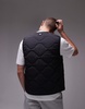 ARKET quilted vest with zip front in black