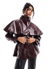 ASOS DESIGN vinyl cape jacket in burgundy