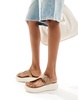 London Rebel toe post buckle sandals in beige