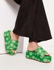 ASOS DESIGN Tyla padded flatform sandals in green floral