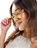 Le Specs metamorphosis oversized round sunglasses in gold