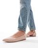 ASOS DESIGN Wide Fit Virtue d'orsay pointed ballet flats in beige patent