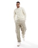 Calvin Klein winter slub crew neck sweater in cream