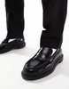 Bershka loafers in black