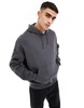 ADPT oversized washed nice to be nice backprint hoodie in dark gray