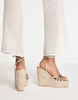 Simmi London Wide Fit Fabiana espadrille wedge sandals in gold