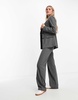 Pull&Bear oversized blazer in charcoal gray - part of a set