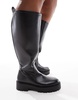 ASOS DESIGN Curve Carmen chunky flat knee boots in black