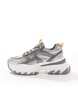 ASOS DESIGN chunky sneakers in white with silver and yellow panels